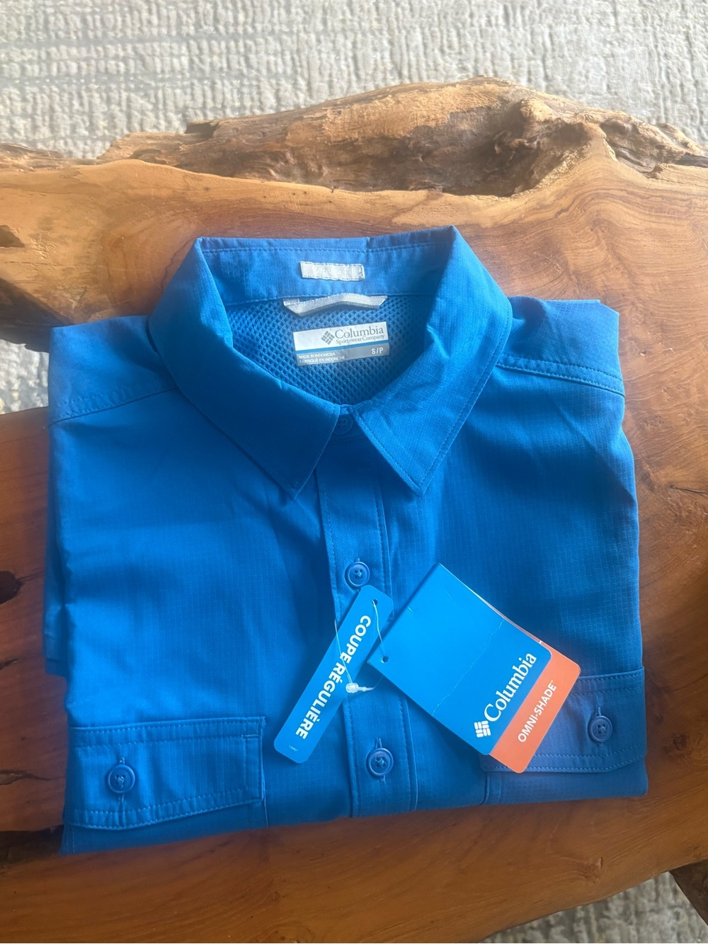 Columbia Men's Short-Sleeve Button-Down Shirt - Bright Blue